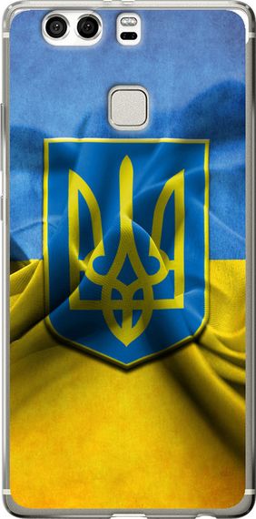 Чехол на Huawei P9 Plus Флаг и герб Украины 1 "375u-300-17620"