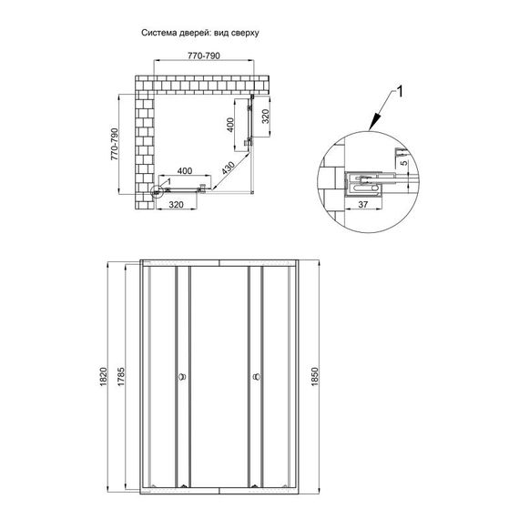 Душова кабіна Qtap Presto CRM1088SP5 скло Pear 5 мм, без піддону | Зображення 1