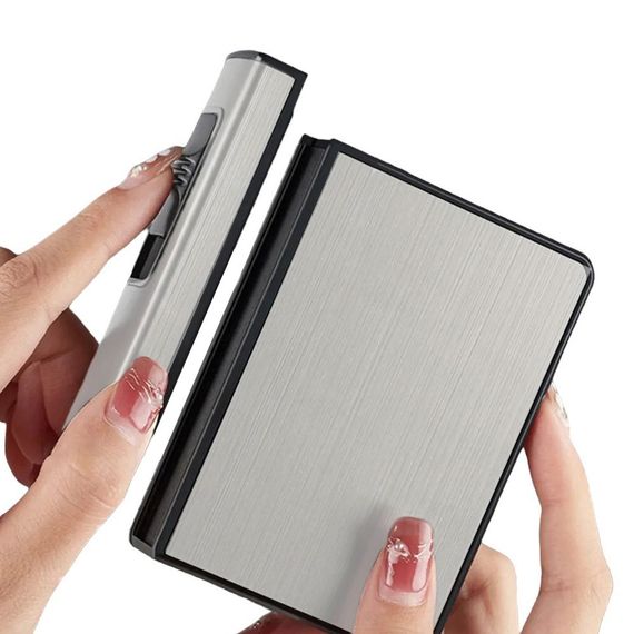 Запальничка Кейс З Викидом "Cigarette Case Focus Silver" | Зображення 2