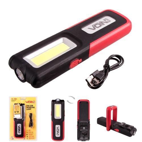 Переносна лампа "VOIN" VL-109, 5W-COB+3W XPE/Power Bank 2000mAh/магніт/інд. заряда | Зображення 4