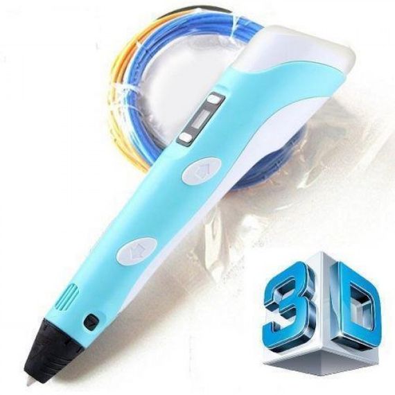 3D ручка з LCD дисплеєм та набором еко пластику / 3D Pen з трафаретами для малювання | Зображення 4