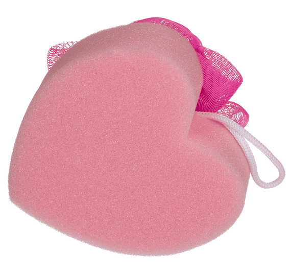Губка для ванни OOTB Bath Sponge Heart 12 см Рожева | Зображення 1