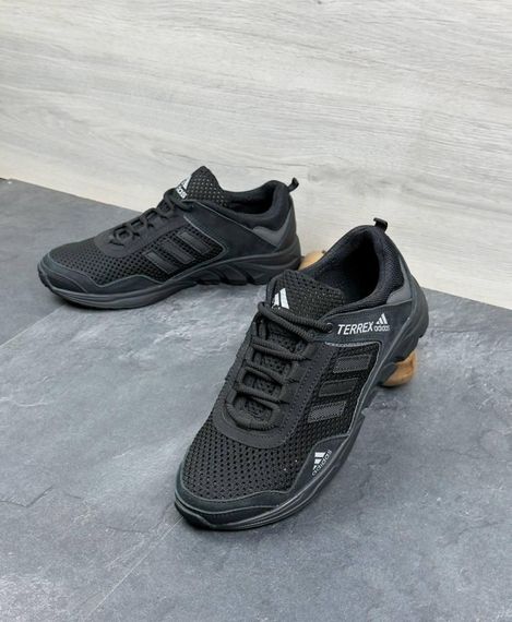 Літні кросівки Adidas сітка колір чорний | Зображення 5