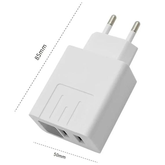 Зарядное устройство адаптер с LED дисплеем, 2 USB, 220В, QC03 5740/ Быстрая зарядка для телефона | Зображення 6