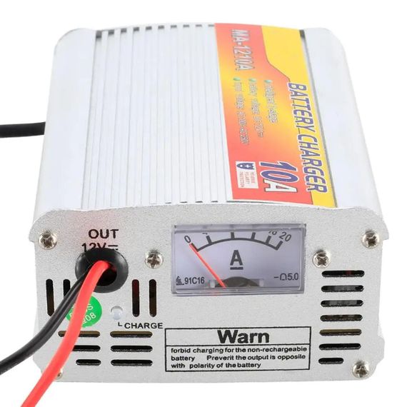 Зарядний пристрій для акумулятора автомобіля 10A, BATTERY CHARGER MA-1210A / Зарядка для акумулятора з вбудованим амперметром | Зображення 3