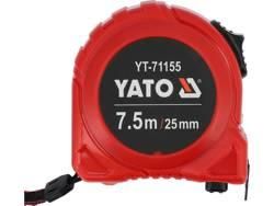 Рулетка YATO Польша : L= 7.5 м x 25 мм, з сталевою стричкою, нейлоновим покриттям, подвийним блокуванням