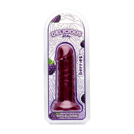 Фалоімітатор з ароматом ожини - Toyz4lovers Delicious Dildo Berries, 15 см Sex Aura | Зображення 1