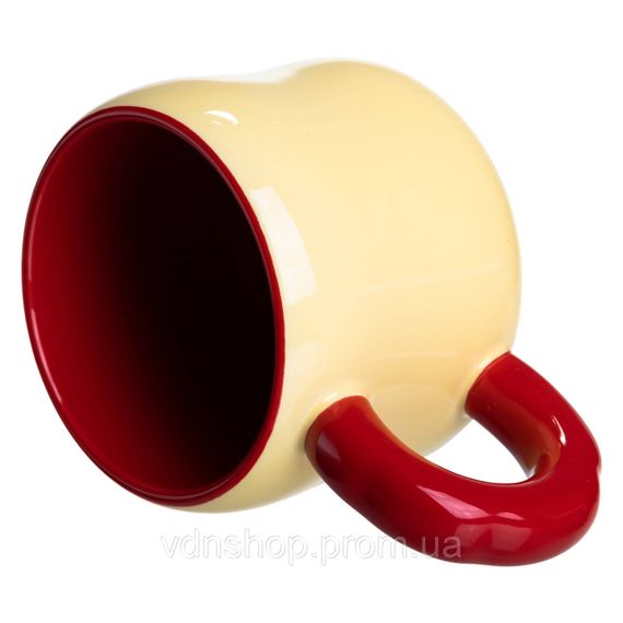 Кубок порцелянова з магнітом Поулиниця 400 (мл) подарункова кружка прикольна чашка для дітей на подарунок Жовтий з червоним FM-53A | Зображення 4