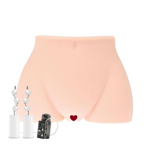 Мастурбатор-полуторс Kokos Cherry 2WayPlus с вибрацией и массажем, два входа: вагина и попка sexstyle