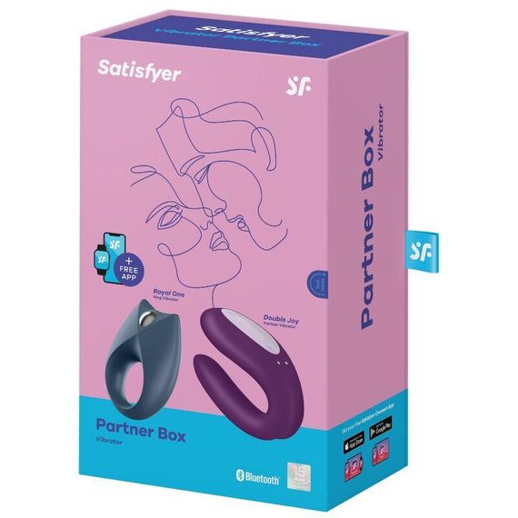 Набор Satisfyer Partner Box 2 (смарт-вибратор для пар Double Joy + виброкольцо Royal One) | Зображення 5