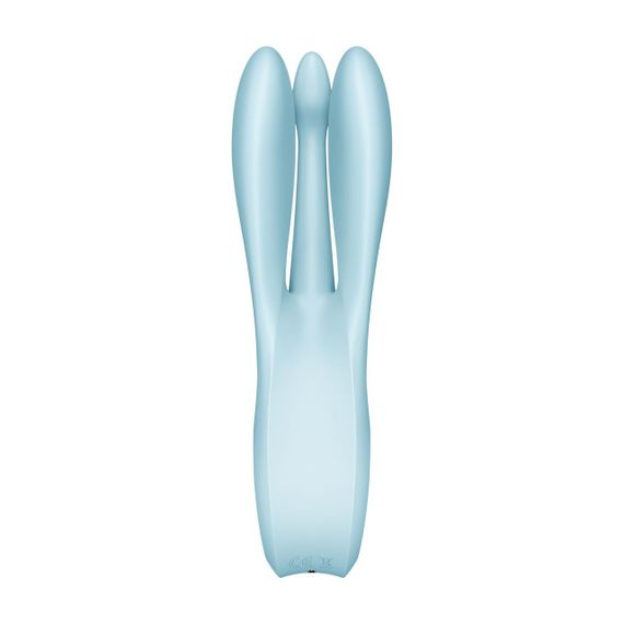Кліторальний вібратор Satisfyer Threesome 1 Light Blue з трьома гнучкими пальчиками Sex Aura | Зображення 3