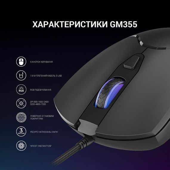 Мишка GamePro GM355 USB Black (GM355) | Зображення 9