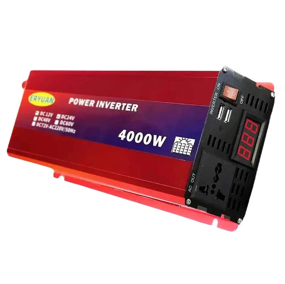 Перетворювач напруги інвертор Eryuan 4000W DC/AC 12V-220V  Red | Зображення 1