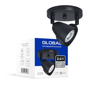 Світильник світлодіодний GSL-01C GLOBAL 8 W 4100 K чорний