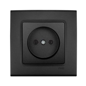 Розетка одинарна VIKO Linnera без заземлення, Чорна Ніч (90404007)