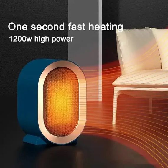 Портативний обігрівач AIR HEATER 1200W · Компактний настільний дуйчик · Міні тепловентилятор з керамічним нагрівачем / А 906-219 | Зображення 4