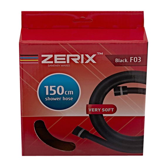 Шланг для душу Zerix Black.F03 150 см силіконовий (колір чорний) (ZX5566) | Зображення 1