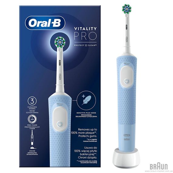 Електрощітка BRAUN Oral-B Vitality D103.413.3 PRO Protect X Clean Vapor Blue