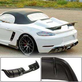 Дифузор заднього бампера V3 (2016-2019, Карбон) для Porsche Boxster/Cayman 982 (718) 2016- рр