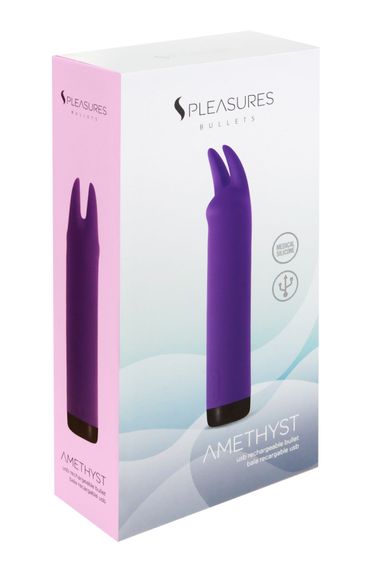 Вібратор S Pleasures Bullets Amethyst, фіолетовий, з двома відростками, 10 режимів, діаметр 2,8 см | Зображення 3
