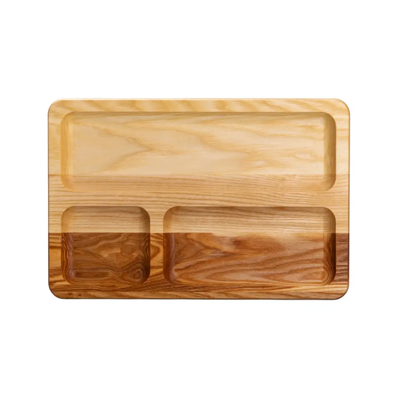 Дошка для подачі дерев'яна 30×20 см прямокутна на 3 секції T47W200