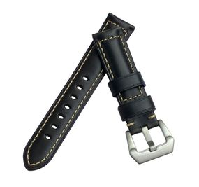 Кожаный ремешок Primolux F001 Steel buckle для часов Garmin Vivoactive 3 / Vivomove HR  - Black