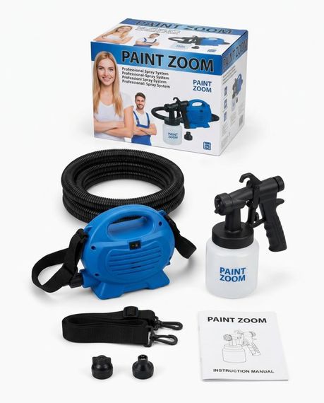 Профессиональный краскопульт Paint Zoom 650 Вт электрический распылитель краски для стен потолка дерева | Зображення 1