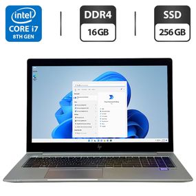 Ультрабук Б-клас HP EliteBook 850 G5 / 15.6" (1920x1080) IPS / Intel Core i7-8550U (4 (8) ядра по 1.8 - 4.0 GHz) / 16 GB DDR4 / 256 GB SSD / Intel UHD Graphics 620 / WebCam / Windows 11 Proб/в