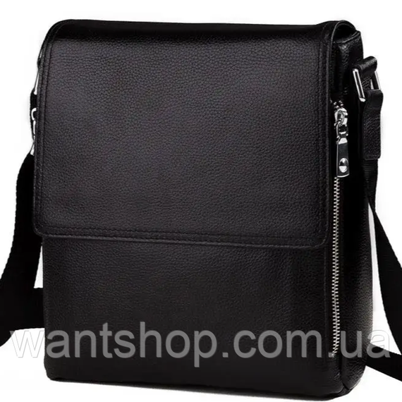 Сумка-барсетка из натуральной кожи Tiding Bag TM-49482 Черная | Зображення 1