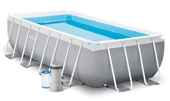 Басейн каркасний прямокутний 6 в 1 INTEX 26792, 488 x 244 x 107 см, сірий (DM-26792)