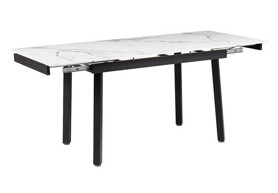 Прямоугольный стол Ashwood DT-2402, столешница керамика белая глянцевая white glossy ceramics 12 мм, размер 120-180х80 см | Зображення 2
