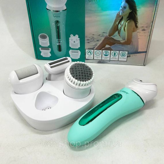 Епілятор з живленням від батарейок VGR 5 в 1 V-751, Терка для п'ят від мозолів і натоптишів BC-84 | Зображення 5