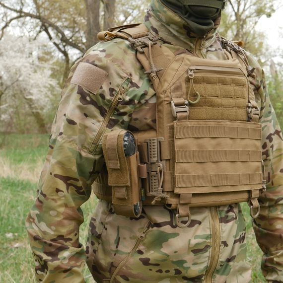 Подсумок под турникет открытого типа с креплениями для тактических ножниц и маркера койот | Зображення 6