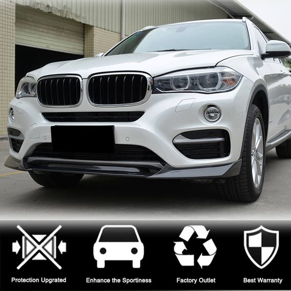 Накладка на передній бампер FRP V3 (Base) для BMW X6 F-16 2014-2019 рр | Зображення 1