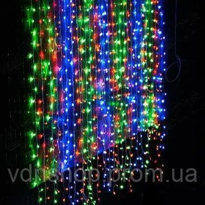 Новорічні гірлянди. Гірлянда водоспад 320-400L 3x3м (10х32 Ламп) Мікс (7149)