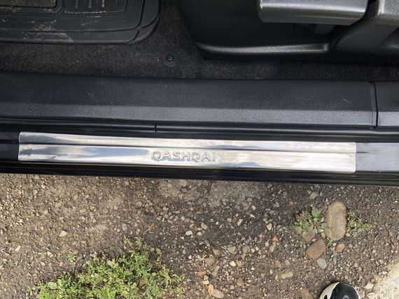 Накладки на пороги (Omsa, 4 шт, нерж.) для Nissan Qashqai 2007-2010 рр | Зображення 6