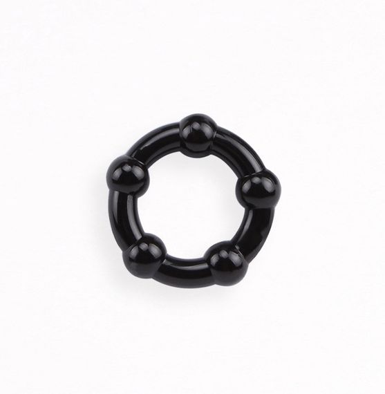 Набор эрекционных колец с бусинами Get Lock Cock Rings, черные, 10 шт. sexstyle | Зображення 1