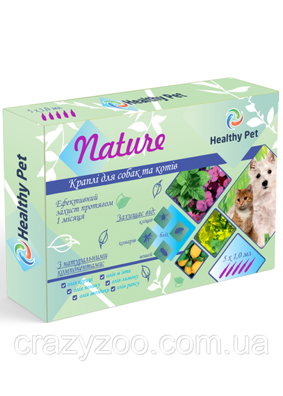 Краплі проти зовнішніх паразитів для собак та котів Healthy Pet Nature 1 мл від 4 до 10 кг ЦІНА ЗА 1 ШТ 109130