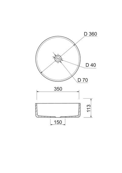 Раковина накладная Adamant ARENA, круглая (100002525) | Зображення 6