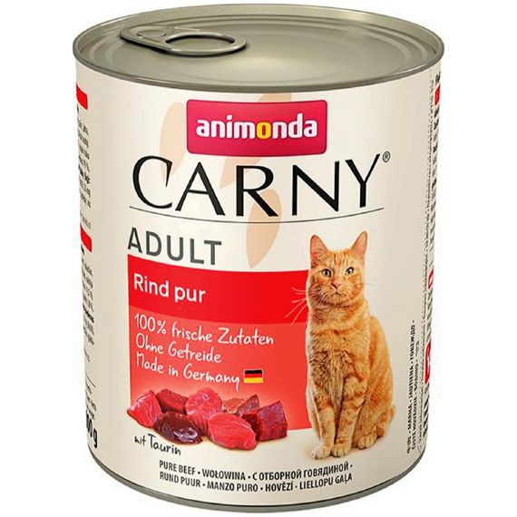 Вологий корм для дорослих котів Animonda Carny Adult яловичина 800 г (4017721837309)