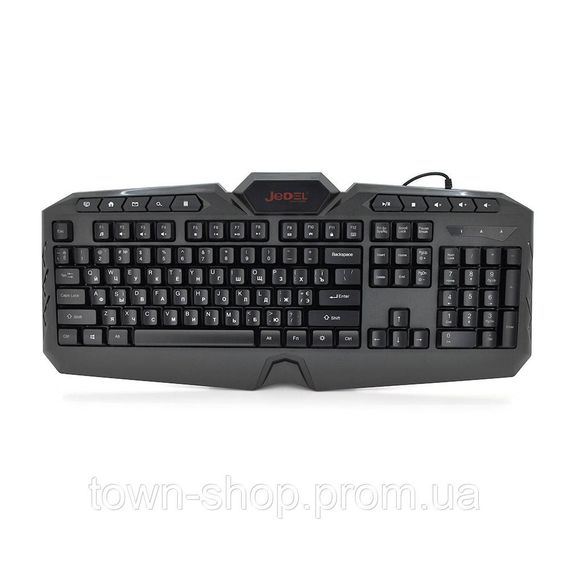 Клавиатура с подсветкой USB JEDEL K504, длина кабеля 170см, (Eng/Укр/Рус), (483х188х35 мм) Black, 104к, Q20
