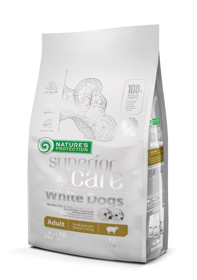 Корм Nature's Protection Superior Care White Dogs Adult Small and Mini Breeds сухой для взрослых собак малых пород с белоснежной шерстью 10 кг