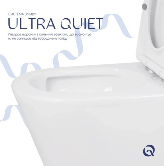 Унітаз підлоговий Qtap Swan Eco Ultra Quiet з сидіннмя Slim Duroplast/ Soft-close/ Quick Release QTSWA27W48748 | Зображення 6