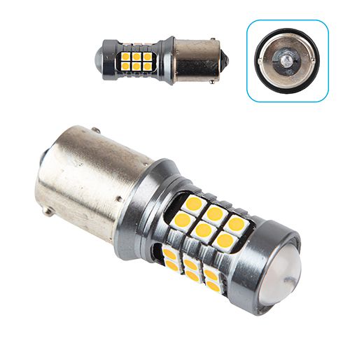 Лампа PULSO/габаритна/LED 1156/24+3SMD-3030/12-24v/2w/400lm Yellow | Зображення 1