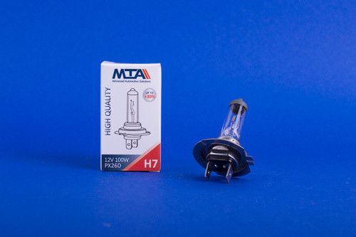 Лампа автомобильная H7 12V 100W PX26D 1750lm (ближняя/дальняя, противотуманная) (1шт) MTA