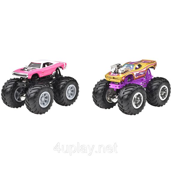 Подарунковий набір 2 монстр-траки Хот Вілс Оригінал Hot Wheels Monster Trucks Rodger Dodger vs Dodge Charger | Зображення 1