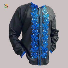 Рубашка Украинская вышиванка 33326579 цвет чёрный размер L/XL