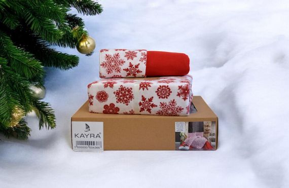 Комплект постільної білизни Kayra Flanel 200×220 см Kar Tanesi Kirmizi | Зображення 5