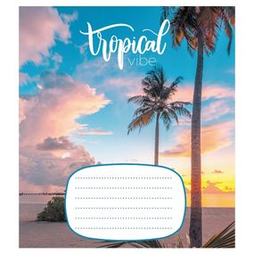 Зошит учнівський "Тропічний вайб" 018-530056K-1 в клітинку, 18 аркушів