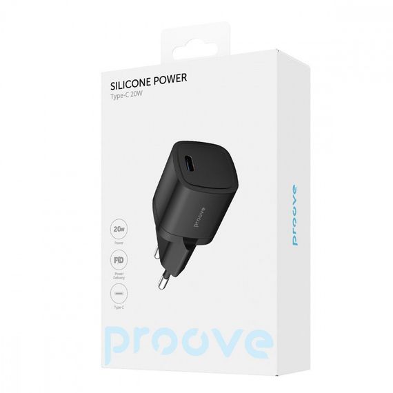 Мережева зарядка Proove Silicone Power 20W (Type-C), Білий | Зображення 1